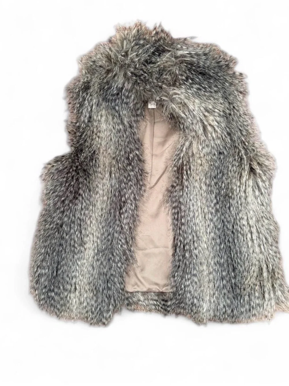 MICHAEL Michael Kors Faux Fur Vest XS Gray Brown